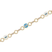 Diamond Line-Gülaylar 14 Ayar Sarı Altın Mineli Bileklik