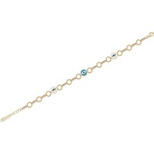 Diamond Line-Gülaylar 14 Ayar Sarı Altın Mineli Bileklik