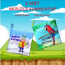 Tox 2 Kitap Tox Ingilizce Kışlık Giysiler ve Uçan Hayvanlar Kumaş Sessiz Kitap E124 E133 - Bez Kitap , Eğitici Oyuncak , Yumuşak ve Hışırtılı