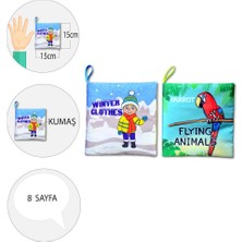 Tox 2 Kitap Tox Ingilizce Kışlık Giysiler ve Uçan Hayvanlar Kumaş Sessiz Kitap E124 E133 - Bez Kitap , Eğitici Oyuncak , Yumuşak ve Hışırtılı