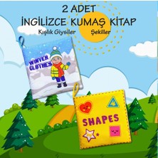 Tox 2 Kitap Tox Ingilizce Kışlık Giysiler ve Şekiller Kumaş Sessiz Kitap E124 E131 - Bez Kitap , Eğitici Oyuncak , Yumuşak ve Hışırtılı