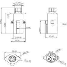 Allestock Römork Fişi ve Soketi Metal (N Tip) Set Ürün - 7 Pin