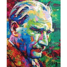 Parla Canvas Renkli Atatürk Sayılarla Boyama Seti  Rulo 50 x 65 cm