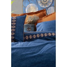 Cotton Box Folk Art Tek Kişilik Nevresim Takımı Lusso Lacivert