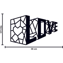 GünArt "3d Love Yazılı  Lazer Kesim Mdf -  30X19 Cm"