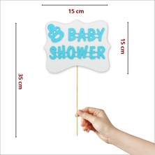 Süsle Bebek ve Parti Baby Shower Konuşma Balonu Çubuğu - Mavi