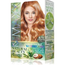 Maxx Deluxe 2 Paket Natural Beauty Amonyaksız Saç Boyası 8.73 Altın Karamel