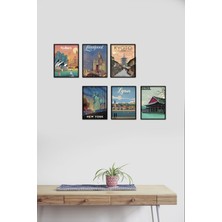 Takivis Şehirler 6 Parça Mdf Tablo