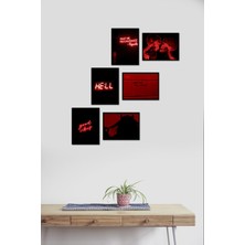 Takivis Kırmızı 6 Parça Mdf Tablo