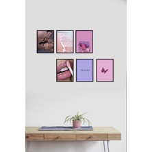 Takivis Pink 6 Parça Mdf Tablo