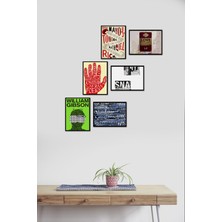 Takivis Poster Afiş 6 Parça Mdf Tablo