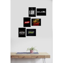 Takivis Motivasyon Gym Fitness 6 Parça Mdf Tablo