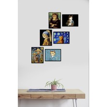 Takivis Kedi 6 Parça Mdf Tablo