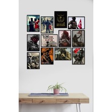 Takivis Türk Askeri 12 Parça Mdf Tablo