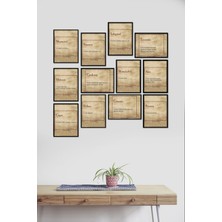 Takivis Eski Türkçe Kelimeler 12 Parça Mdf Tablo