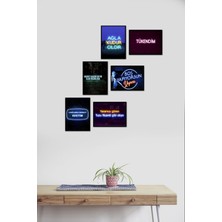 Takivis Neon Sözler 6 Parça Mdf Tablo