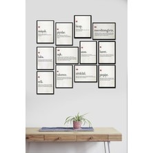 Takivis Kelimeler 12 Parça Mdf Tablo