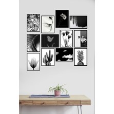 Takivis Siyah Beyaz 12 Parça Mdf Tablo