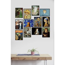 Takivis Kedi 12 Parça Mdf Tablo