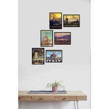 Takivis Şehirler 6 Parça Mdf Tablo