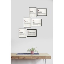 Takivis Kelimeler 6 Parça Mdf Tablo