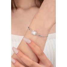 Miavi Silver 925 Ayar Gümüş Baget Pırlanta Model Bileklik