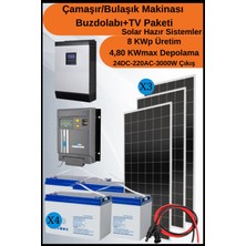 N&D Lighting Çamaşır/bulaşık Makinesi+Buzdolabı+Tv Short Mono Solar Paket 8kwp