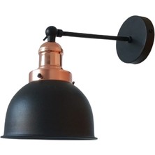 Rys Retro Siyah Bakır Duylu Metal Dekoratif Mafsallı Duvar Aplik