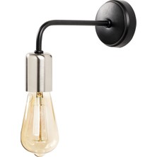 Rys Retro Metal Krom Siyah Dekoratif Modern Duvar Aplik