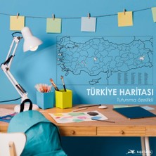 Sihirli Tahta Kağıt Tahta Türkiye Haritası  93X48 cm + Kalem