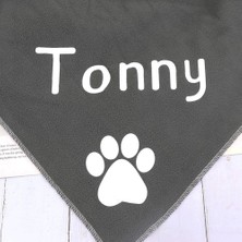 Patimio Isme Özel Kedi Köpek Polar Battaniye Yatağı 100X70 Gri