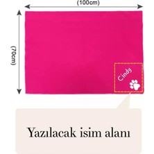 Patimio Isme Özel Kedi Köpek Polar Battaniye Yatağı 100X70 Gri
