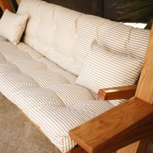 Antik Garden Ahşap Bahçe Salıncağı  Kestane Ağacı, El Yapımı Kahve Çizgili S2500