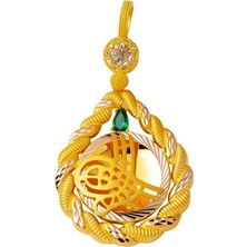 Bilezikci Burma Çerçeve Tuğralı Altın Kolye Ucu