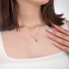 Miavi Silver 925 Ayar Gümüş Kanat Tasarım Mix Taşlı Nergis Çiçeği Kolye