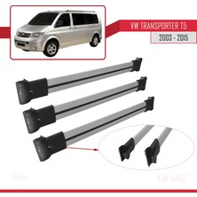 OMAY Volkswagen (T5) 2003-2015 Arası Fly Model Ara Atkı Tavan Barı Gri 3 Adet Bar