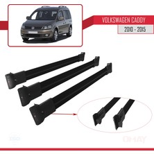 OMAY Volkswagen Caddy 2010-2015 Arası Fly Model Ara Atkı Tavan Barı Siyah 3 Adet Bar