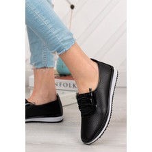 Preshley Kadın Aren Siyah Delikli Günlük Ortopedik Ayakkabı