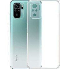 CepStok Xiaomi Redmi Note 10 Kılıf Şeffaf 3D Kamera Lens Korumalı Tıpalı Silikon