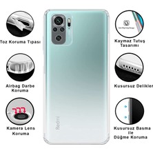 CepStok Xiaomi Redmi Note 10 Kılıf Şeffaf 3D Kamera Lens Korumalı Tıpalı Silikon