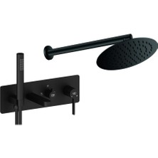 Gpd Kombine Siyah Tam Ankastre Duş Seti Gildo MKA165-S+ADS30