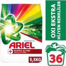 Ariel Toz Çamaşır Deterjanı Aqua Pudra Oxi Ekstra Hijyen Renklilere Özel 5.5 kg