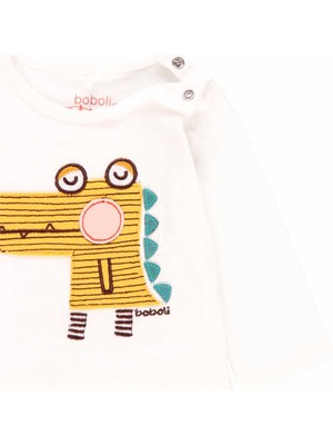 Boboli Erkek Bebek Tişört Pantolon Set 2'li Paket Beyaz