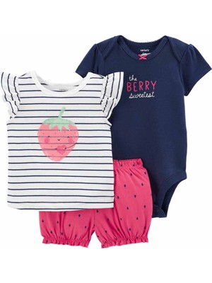 Carter's Kız Bebek Bluz Body Şort Set 3'lü Paket