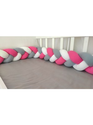 Meleğin Işıklı Topları 420 cm 3'lü Örgü Koruma /80X130 Anne Yanı Park Beşik - Yatak Koruyucu