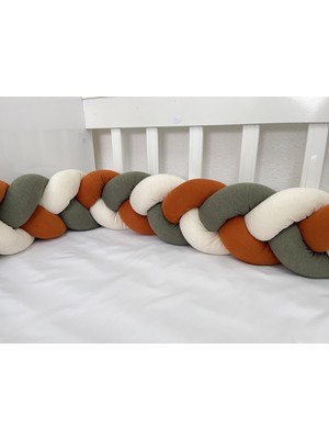 Meleğin Işıklı Topları 420 cm 3'lü Örgü Koruma /80X130 Anne Yanı Park Beşik - Yatak Koruyucu