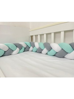 Meleğin Işıklı Topları 420 cm 3'lü Örgü Koruma /80X130 Anne Yanı Park Beşik - Yatak Koruyucu