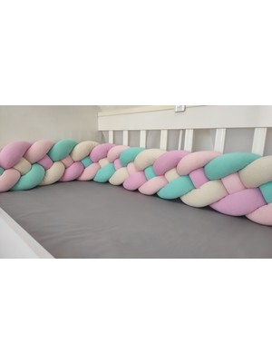 Meleğin Işıklı Topları 400 cm 4'lü Örgü Koruma /70X130 Anne Yanı Park Beşik - Yatak Koruyucu