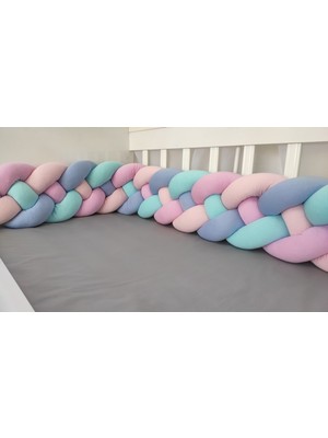 Meleğin Işıklı Topları 360 cm 4'lü Örgü Koruma /60X120 Anne Yanı Park Beşik - Yatak Koruyucu