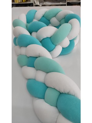 Meleğin Işıklı Topları 420 cm 4'lü Örgü Koruma /80X130 Anne Yanı Park Beşik - Yatak Koruyucu